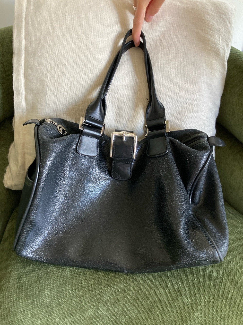 Longchamp Black Leather Bag